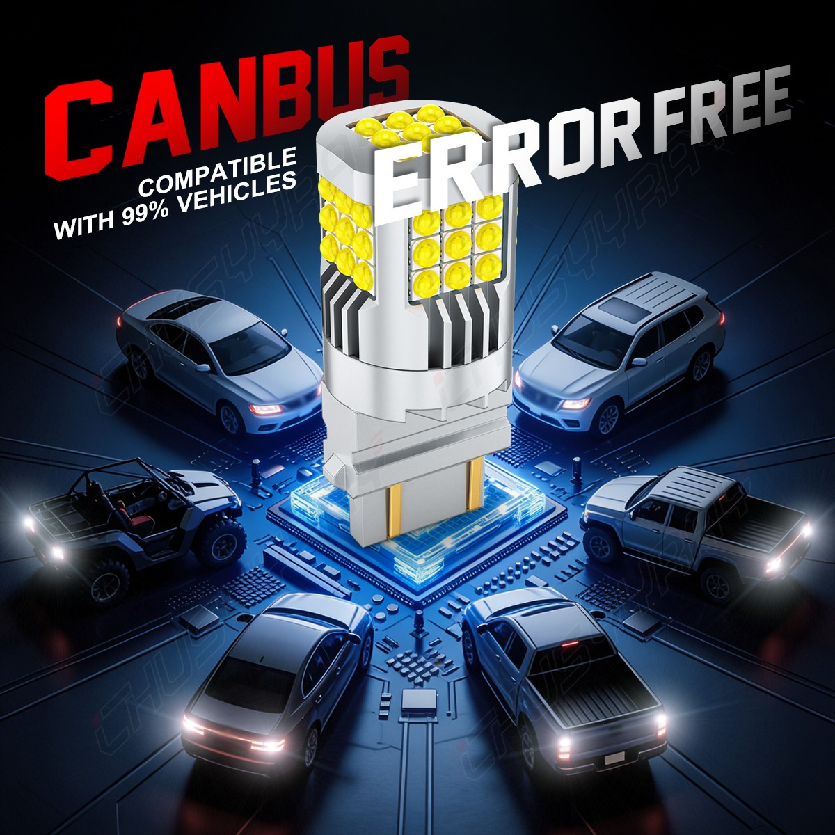 2pc 1000LM 3157 3156 LED Backup Tail Reverse Light Bulb White For Ford F150