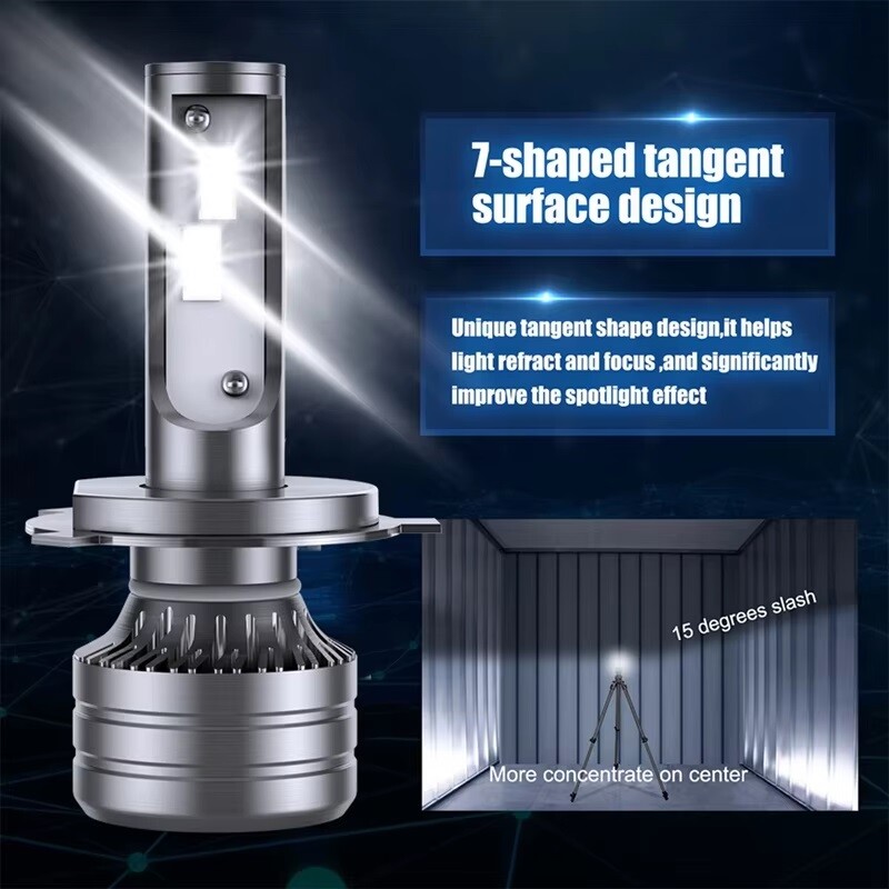 pair 2-sides H4 HB2 9003 LED Headlight Kit 2400W 6000K 360000LM Hi/lo Beam Bulbs