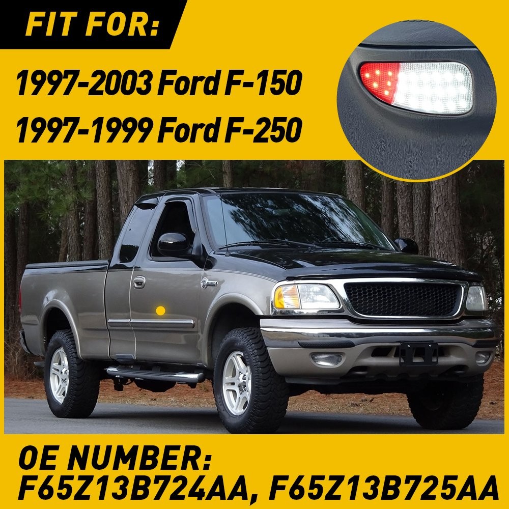 2x LED Panel Door Interior Courtesy Light smoked Lamp For 1997-03 Ford F150 F250