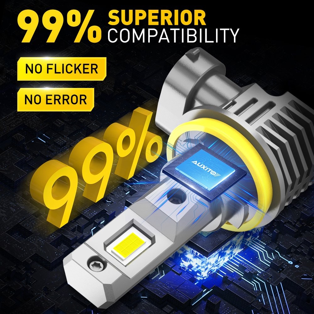 H11 LED Headlight Super Bright Bulbs Kit 6500K White 360000LM High/Low Beam 2pcs