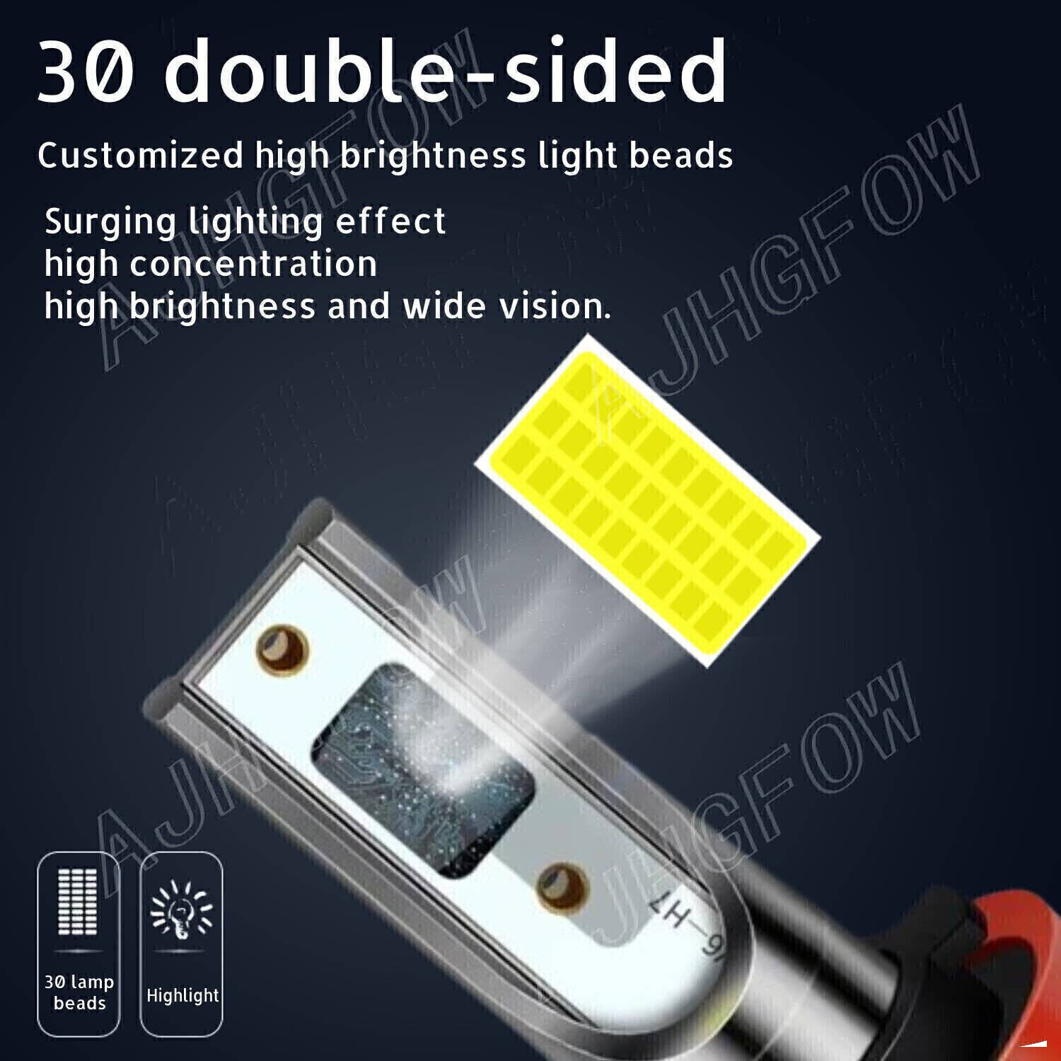 2x H11 LED Headlight Super Bright Bulbs Kit 16000K White 330000LM High/Low Beam