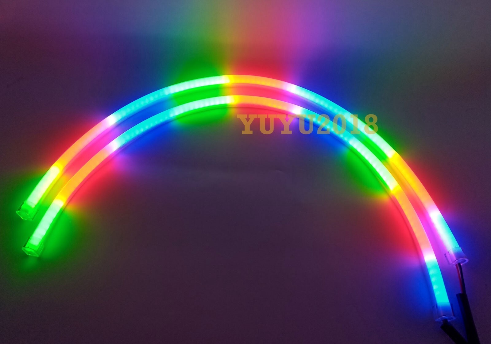 2*60cm LED strip Flow series Chasing RGB for headlight DRL Dream color signal