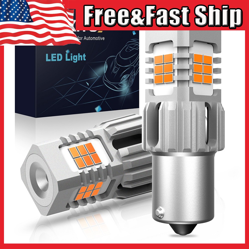 4KG24 1156 7506 CSP LED Fog Light Bulbs Driving Lamp Amber 3000K High Power Lamp