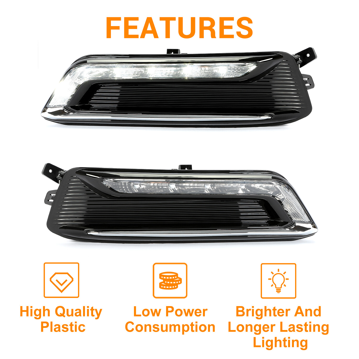 Fits Chevrolet Impala 2014-2020 LED DRL Fog Lights Lamps Wiring Kit Switch Set