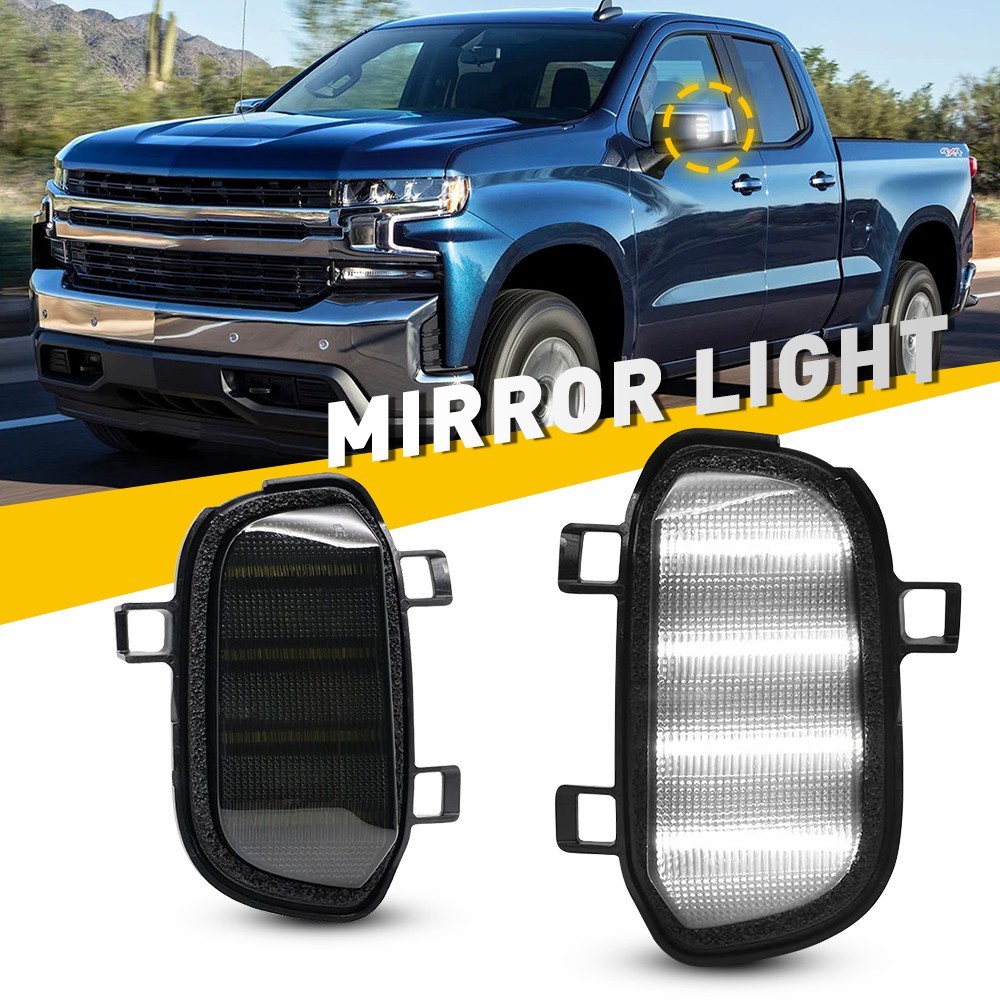 2PCs LED Side Mirror Task Light Spot Lamps For Set 2019-22 Silverado Sierra 1500