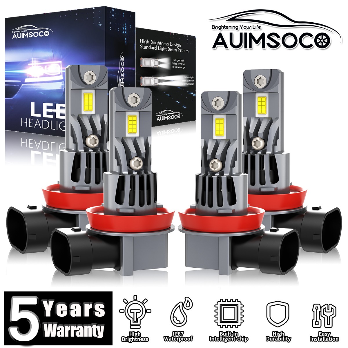 For Ford Transit Connect 2014-2022 LED Headlight Combo Hi&Lo Beam Bulbs 72000LM
