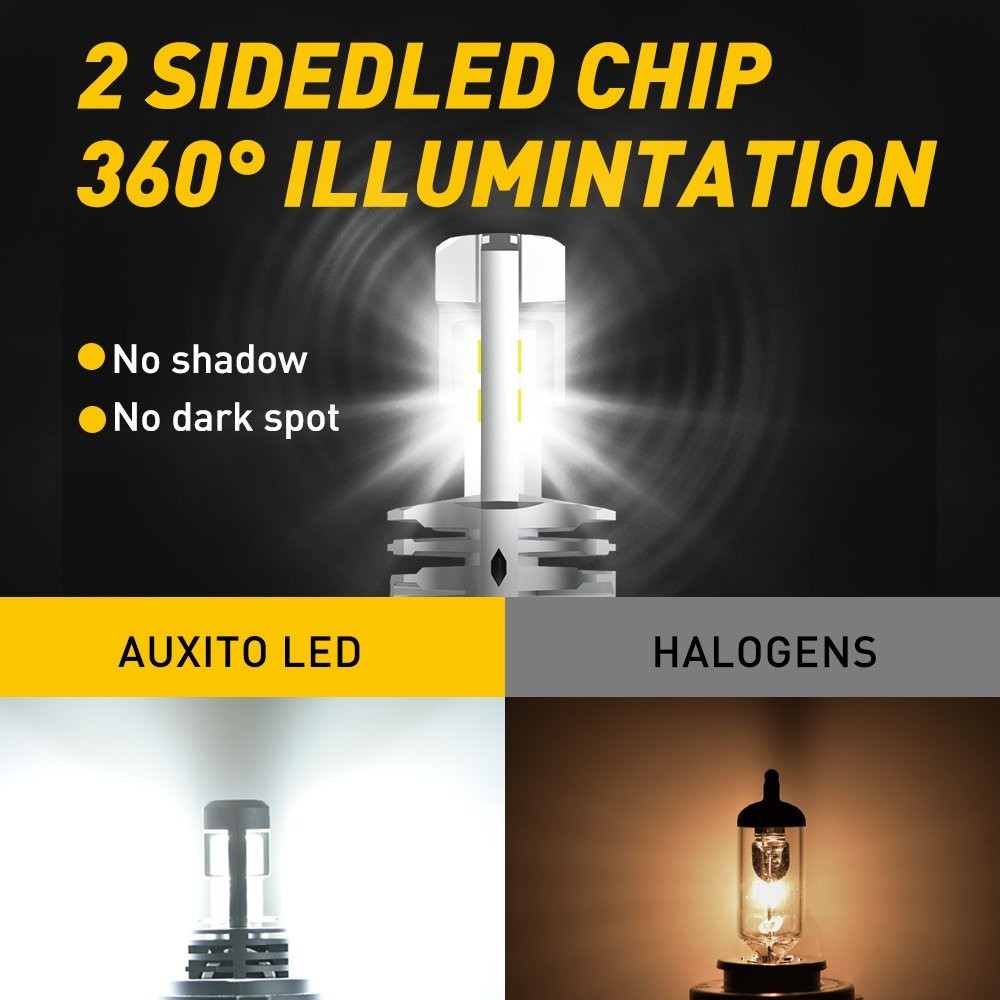 H4 9003 HB2 FANLESS LED Motorcycle Headlight Bulb Hi/Low Beam 6000K High Power