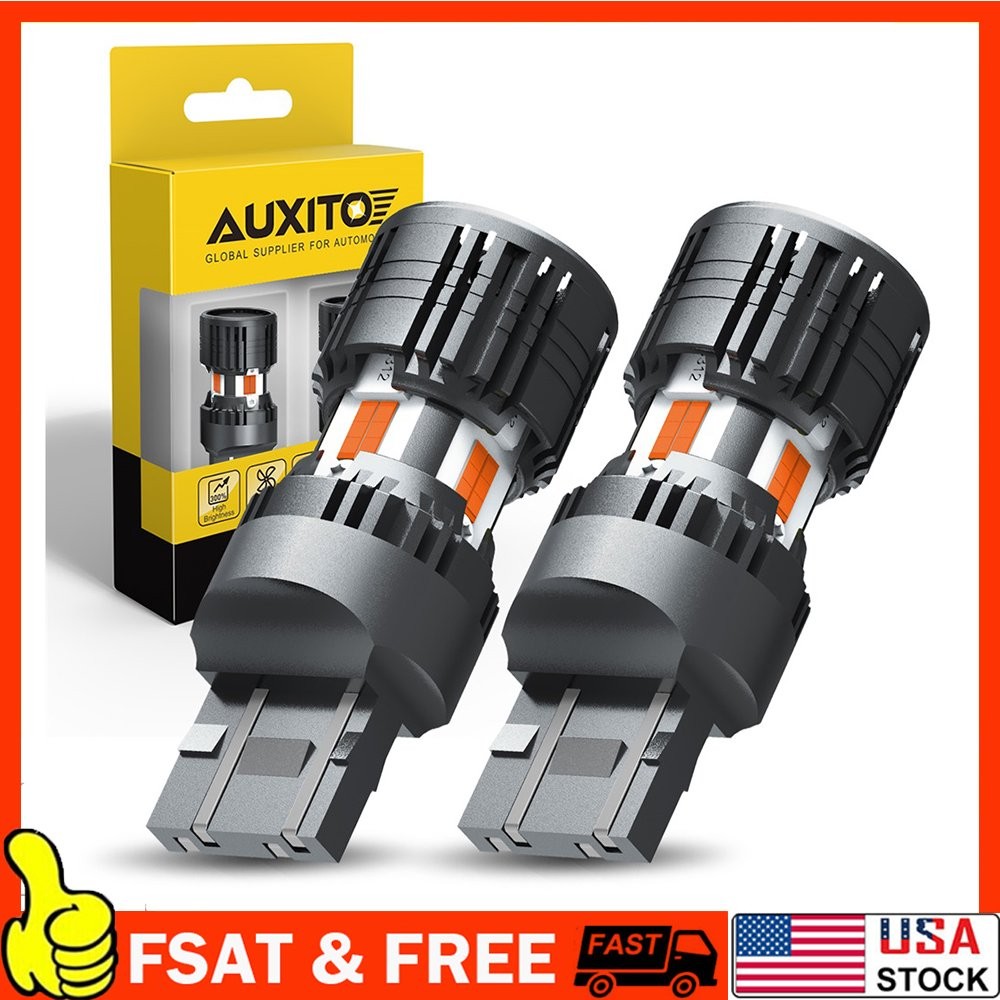 2x AUXITO 7443 7440 SMD LED Back Up Reverse Light Bulbs 3000K Amber Canbus 1~10X