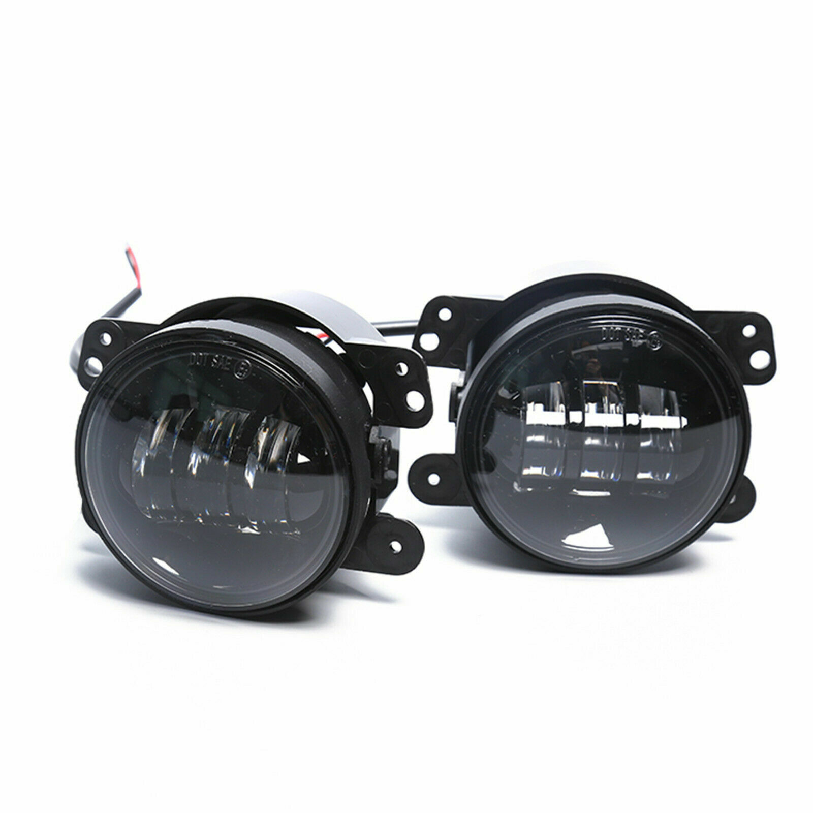 Pair 4″ inch Round LED Fog Lights Driving Lamps for Jeep Wrangler JK TJ LJ JL JT