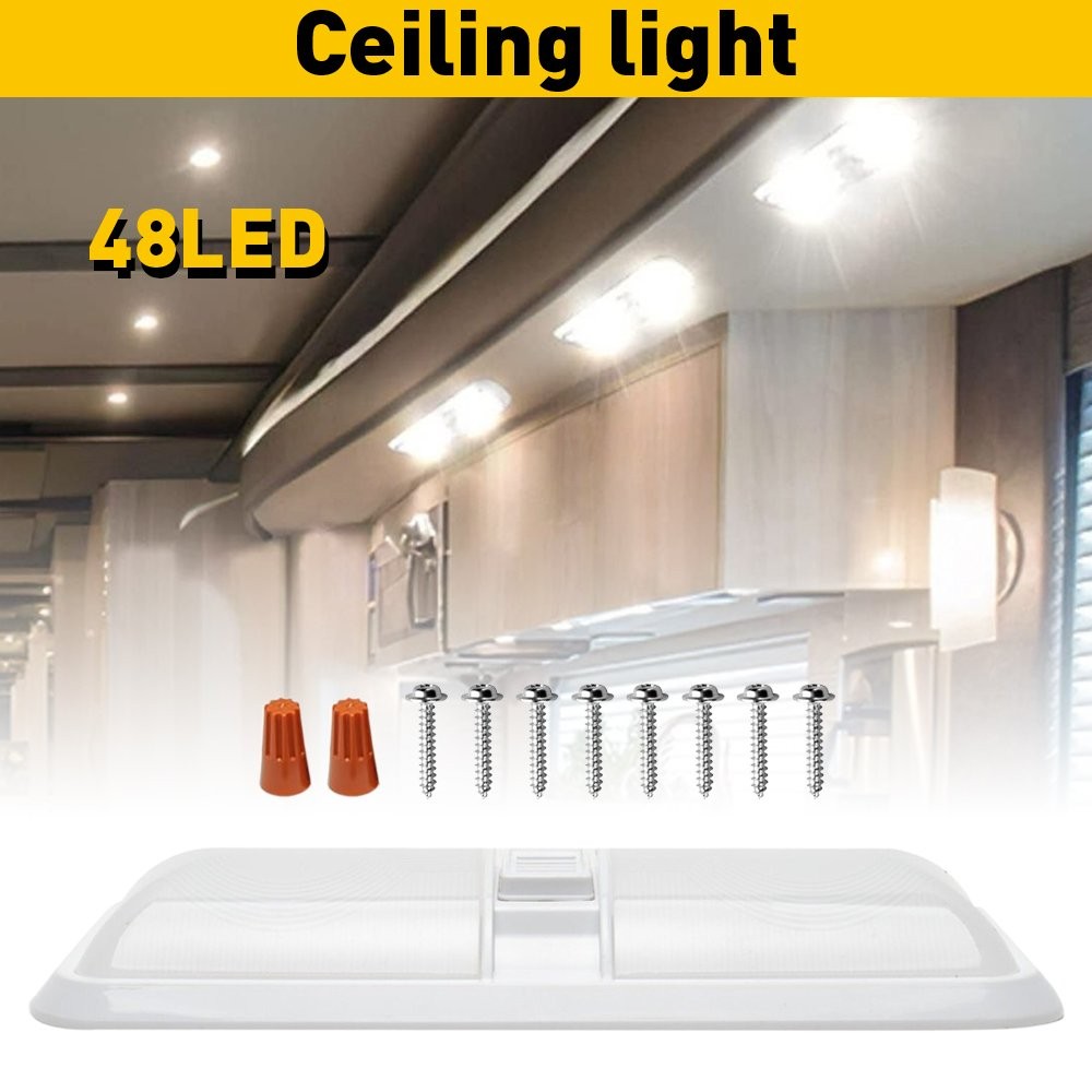 Universal Leisure 11-18V LED RV Interior Double Dome Light Boat Camper Trailer A