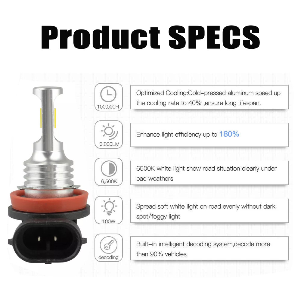 4x LED Headlight Combo High Low Beam Bulbs Kit Super White Bright Lamps 9005 H11