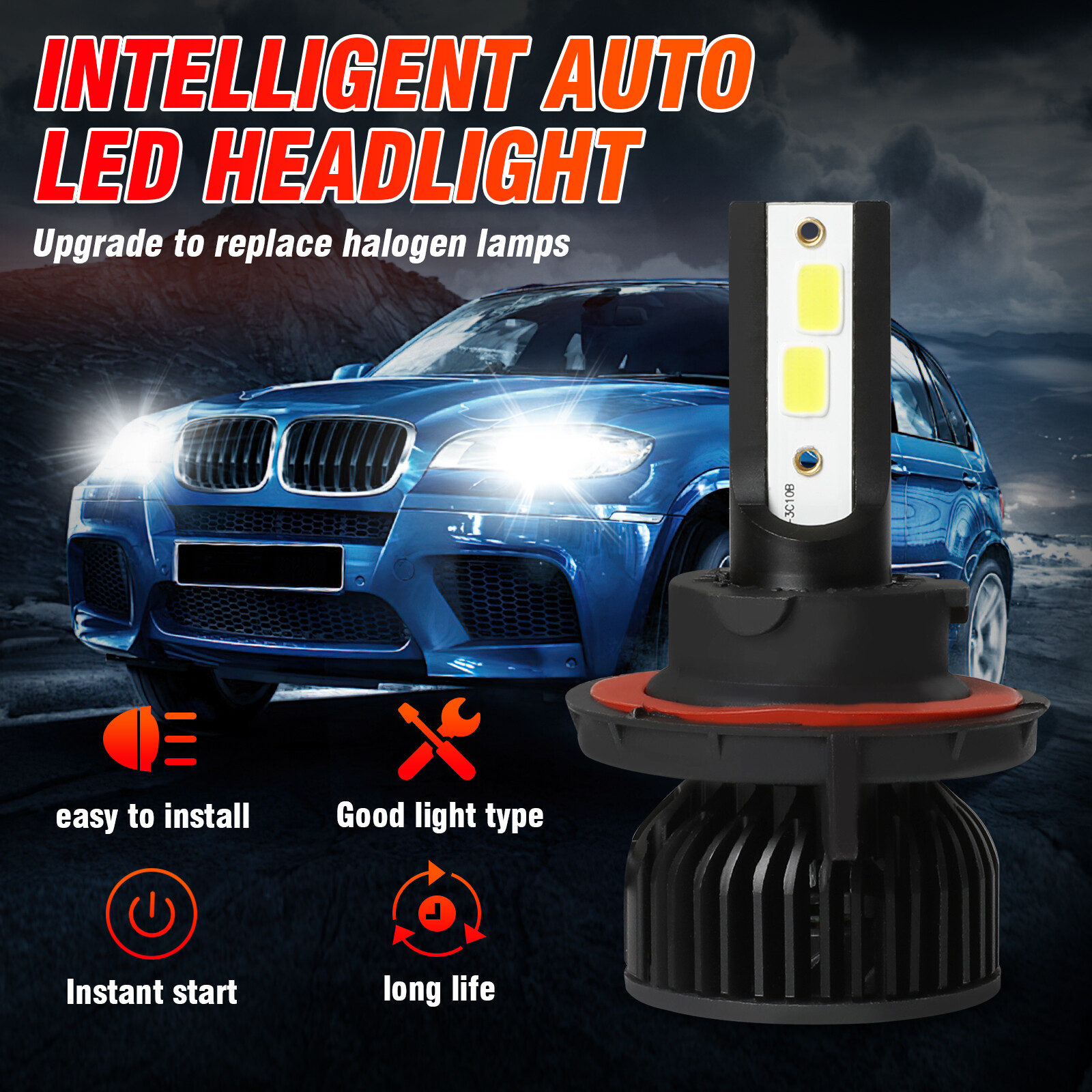 For Chrysler Aspen 2007 2008 2009 LED Headlight Fog Light Bulbs 9008/H13 9145