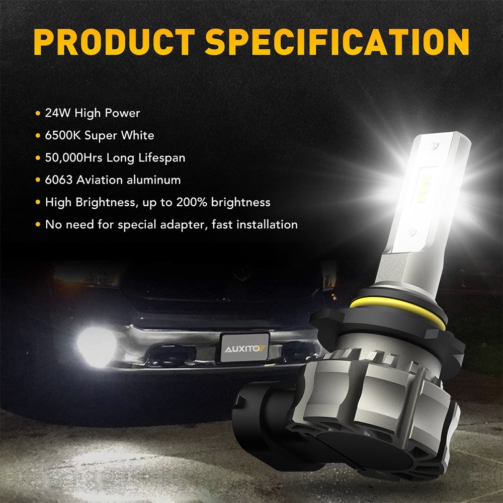 AUXITO B3F H10/9145/9140 LED Fog Light Lamp Driving Bulbs 6000K 5630SMD2-10x