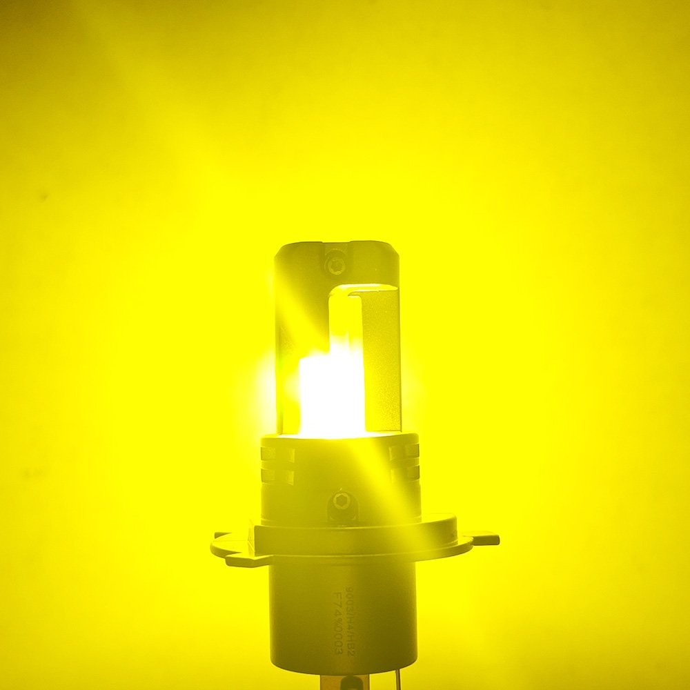 2X H4 9003 LED Headlight Bulbs High/Low Beam 800% Brighter 3000K Amber Yellow