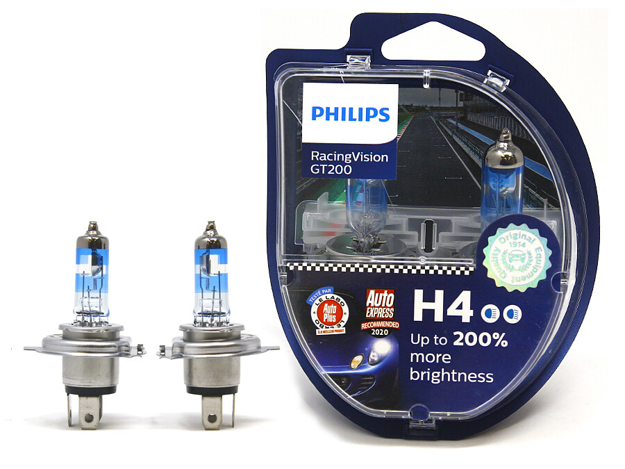 OPEN BOX Philips RacingVision GT200 H4 9003 HB2 Headlight Bulbs +200% MC198