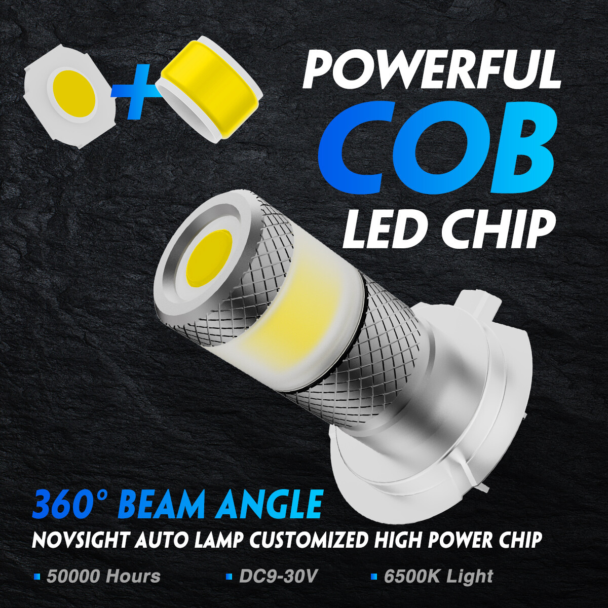 NOVSIGHT H7 LED Fog Lights Yellow/Red/White 6500K Plug&Play IP68 Waterproof US