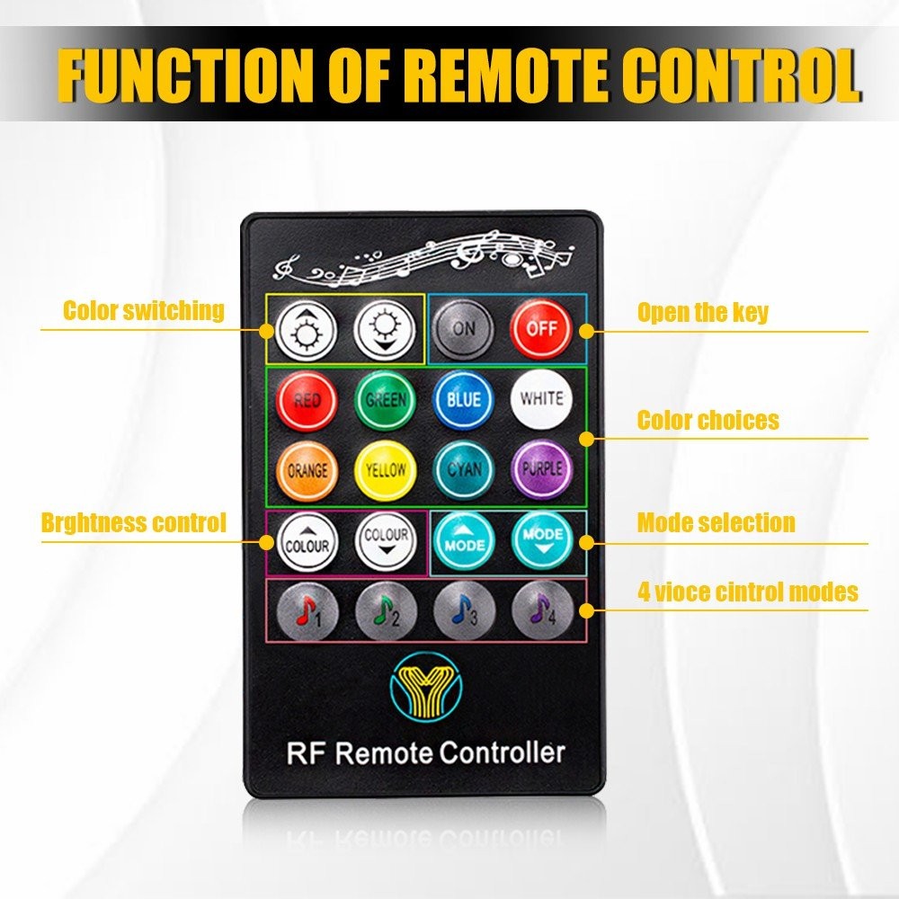 20x RGB LED Pods Rock Light Kit Underbody Glow Neon Lamp Bluetooth Music Control