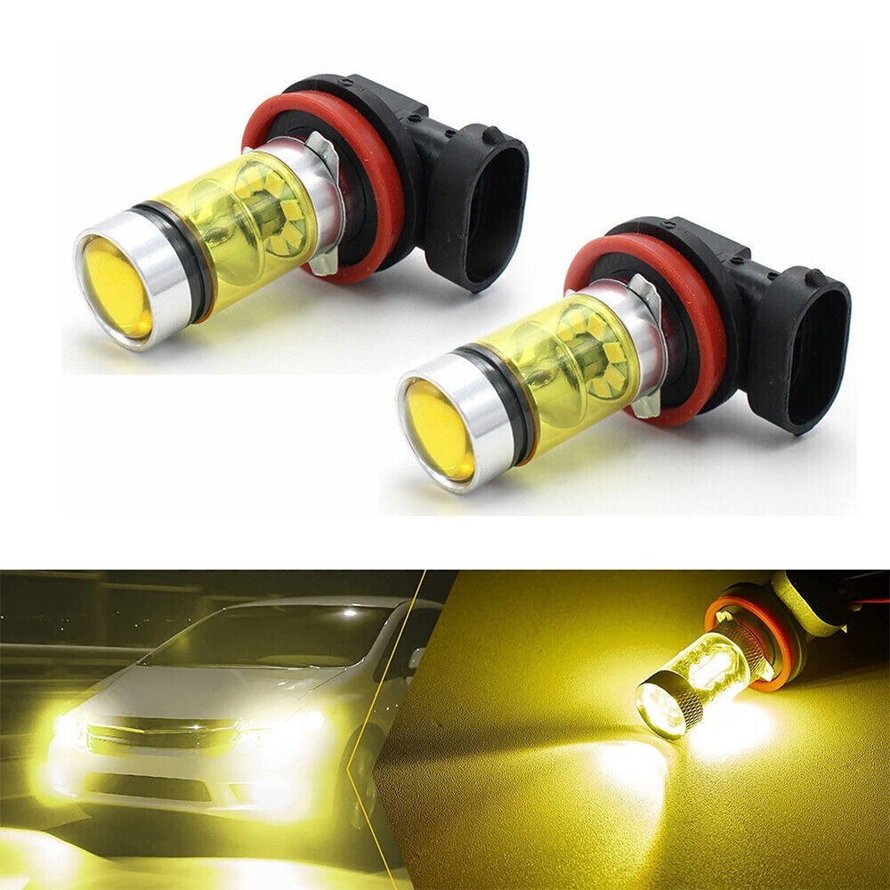 2 Pack H8 H11 LED Fog Light Bulbs 6000K 1200LM Brightness Waterproof Plug & Play