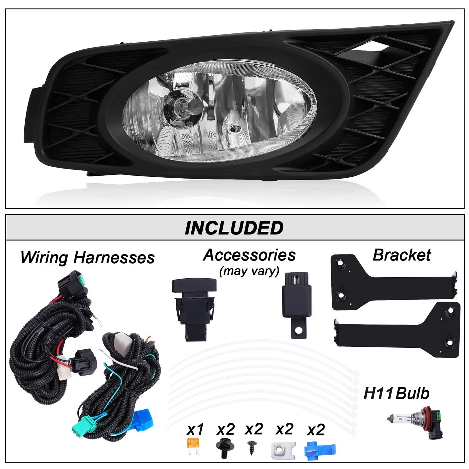 For Honda Odyssey 2008-2010 Bumper Driving Fog Lights Lamp L+R w/Wiring Kit