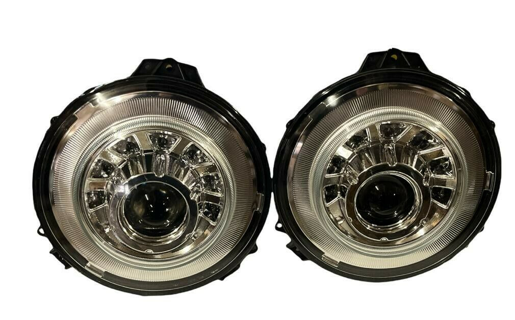 Aftermarket Silver Mansory Square LED Headlights Fit 07-18 Mercedes Benz G CLASS