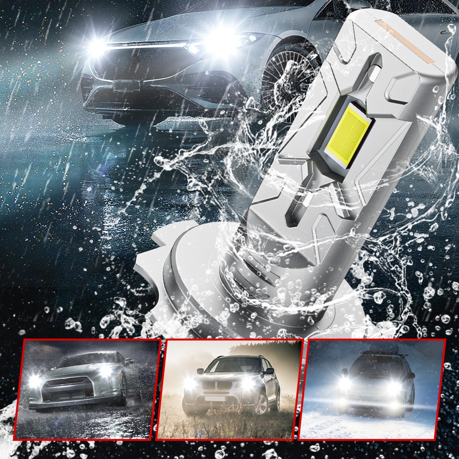 H7 LED Headlight Super Bright Bulbs Kit White 24000LM High/Low Beam 6500K