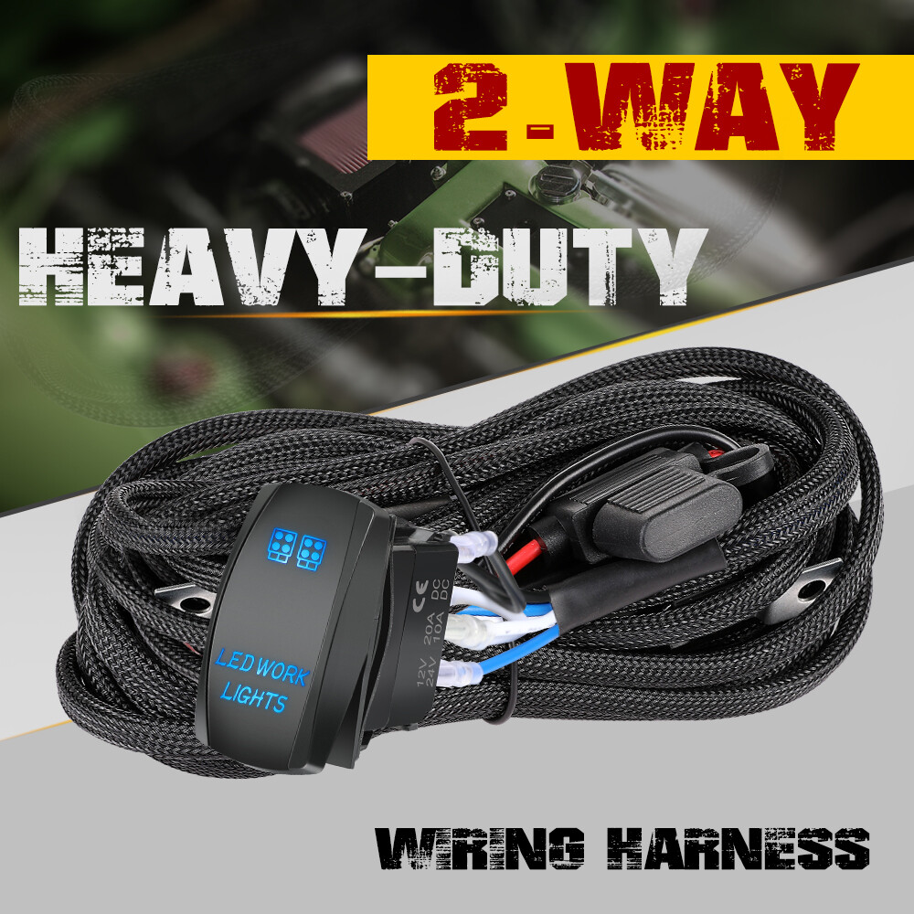 2X 4″ 140W Round LED OffRoad Driving Spot Lights Work Pods Headlight+ Wiring Kit