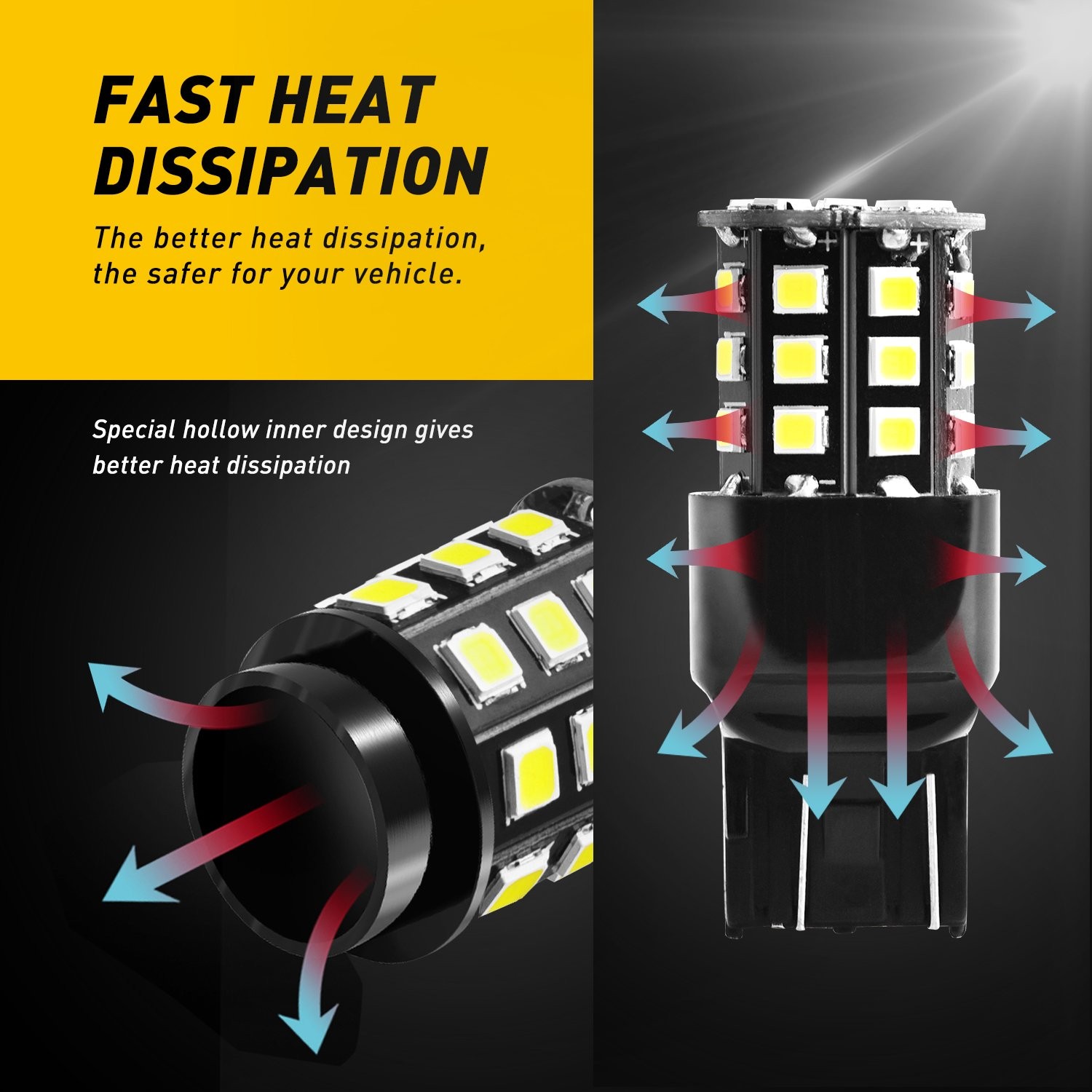Backup Reverse Light LED Bulbs White Replace Halogen Lamp 7440 7443 7441 1~10Set