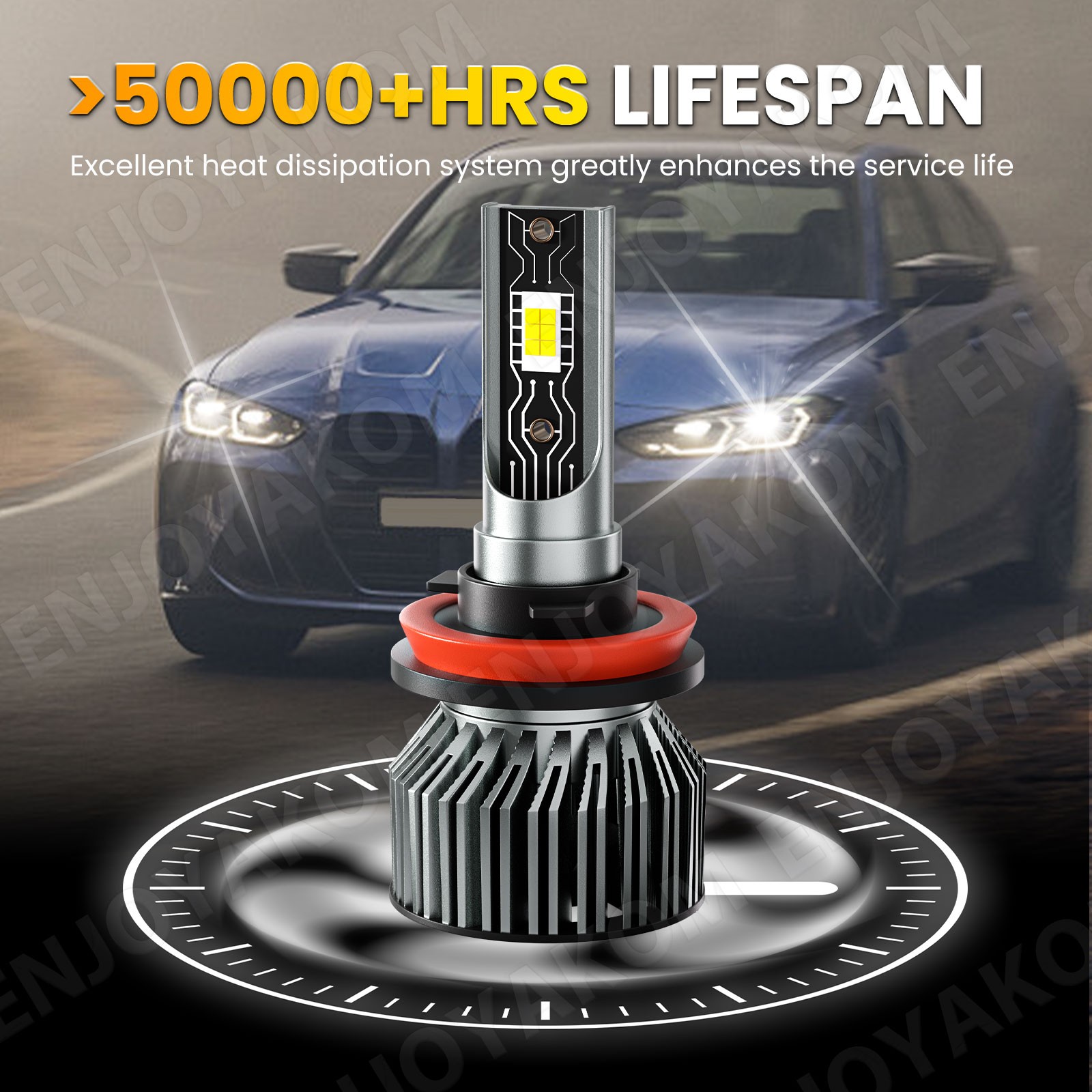 9005 H11 LED Headlight KIT Combo Bulbs 12000K High&Low Beam Super Bright White