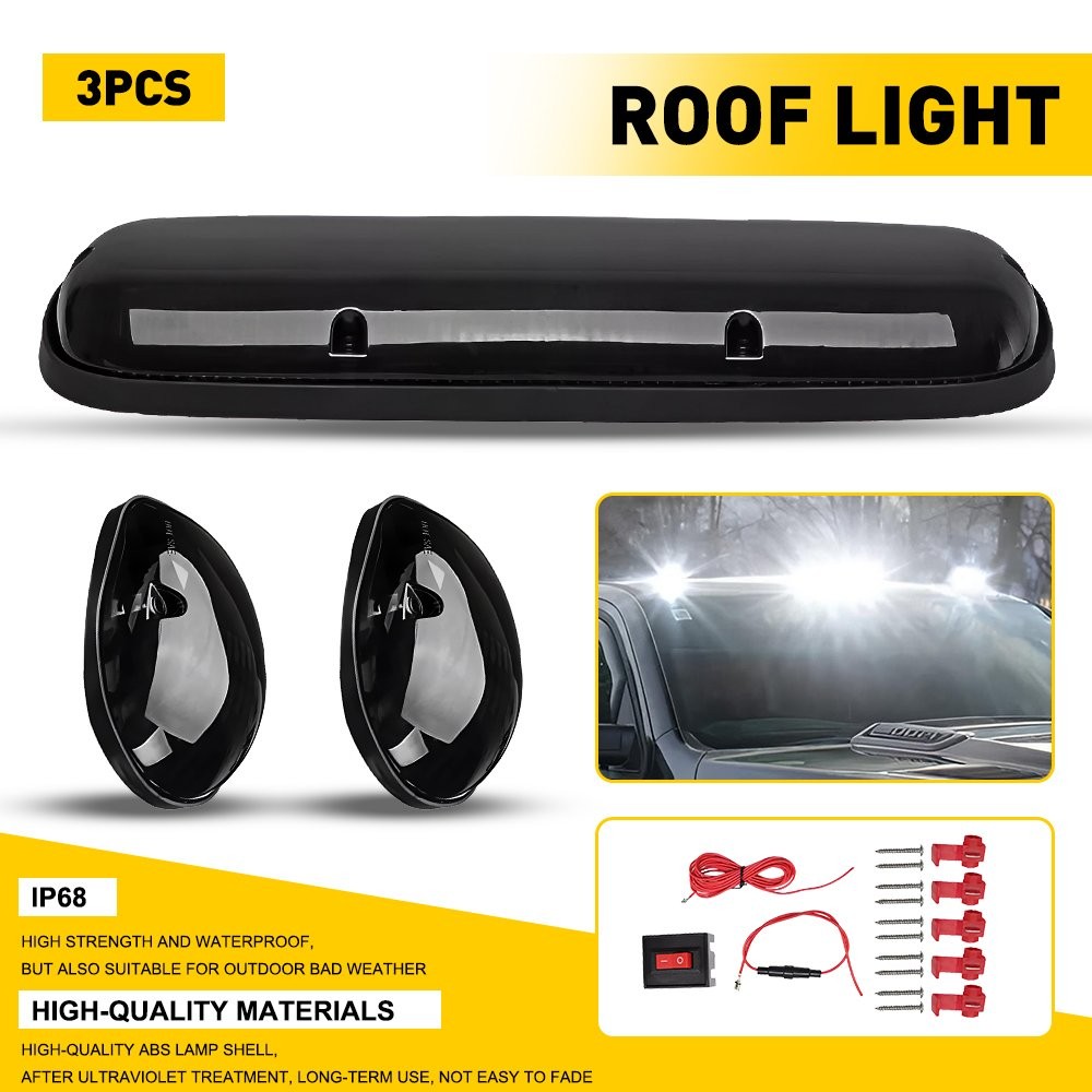 White LED Cab Roof Marker Top lights For Chevrolet Silverado 1500 2500 3500 GMC