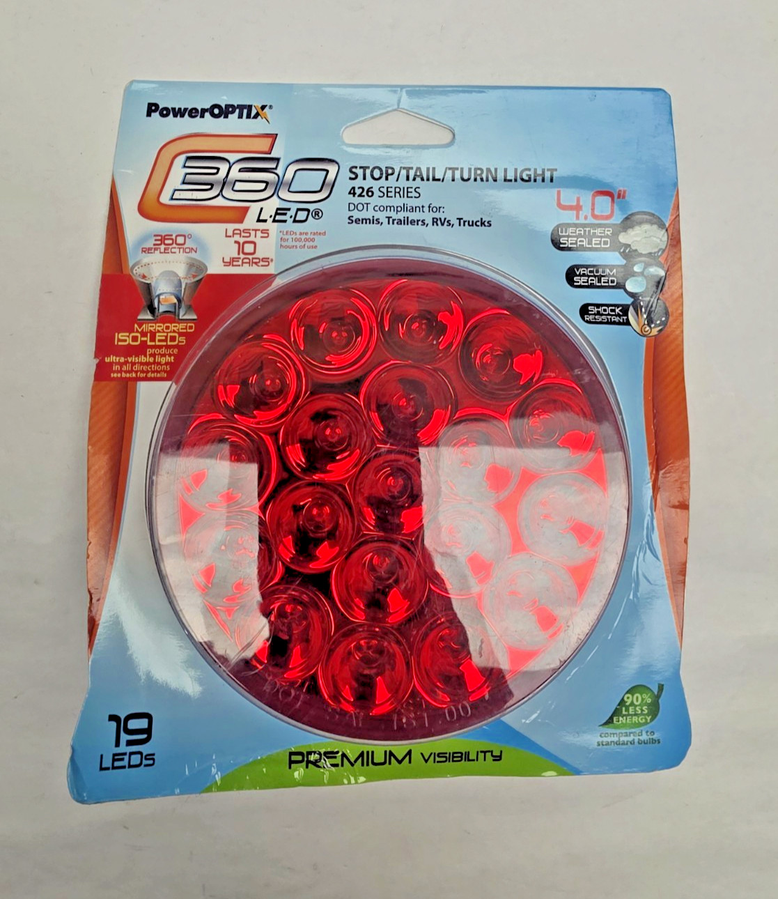 C360 LED 4in S/T/T Light Red, New-Free Shipping