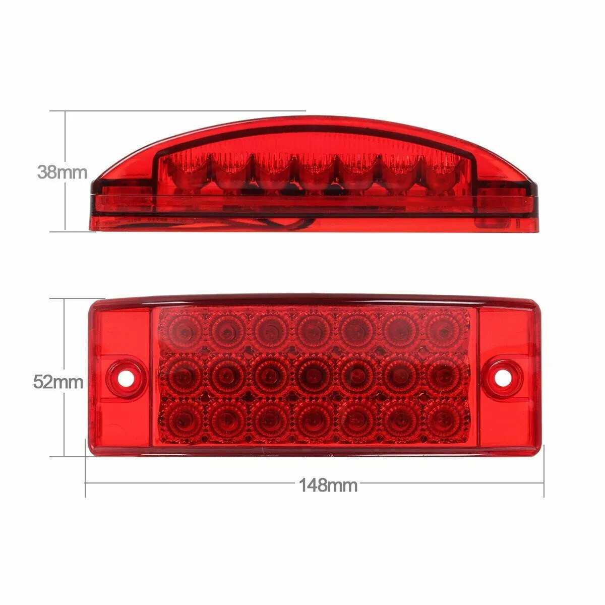 4PC 5″ Red LED Side Marker Lights Truck Trailer Tail Turn Signal Brake Clearance