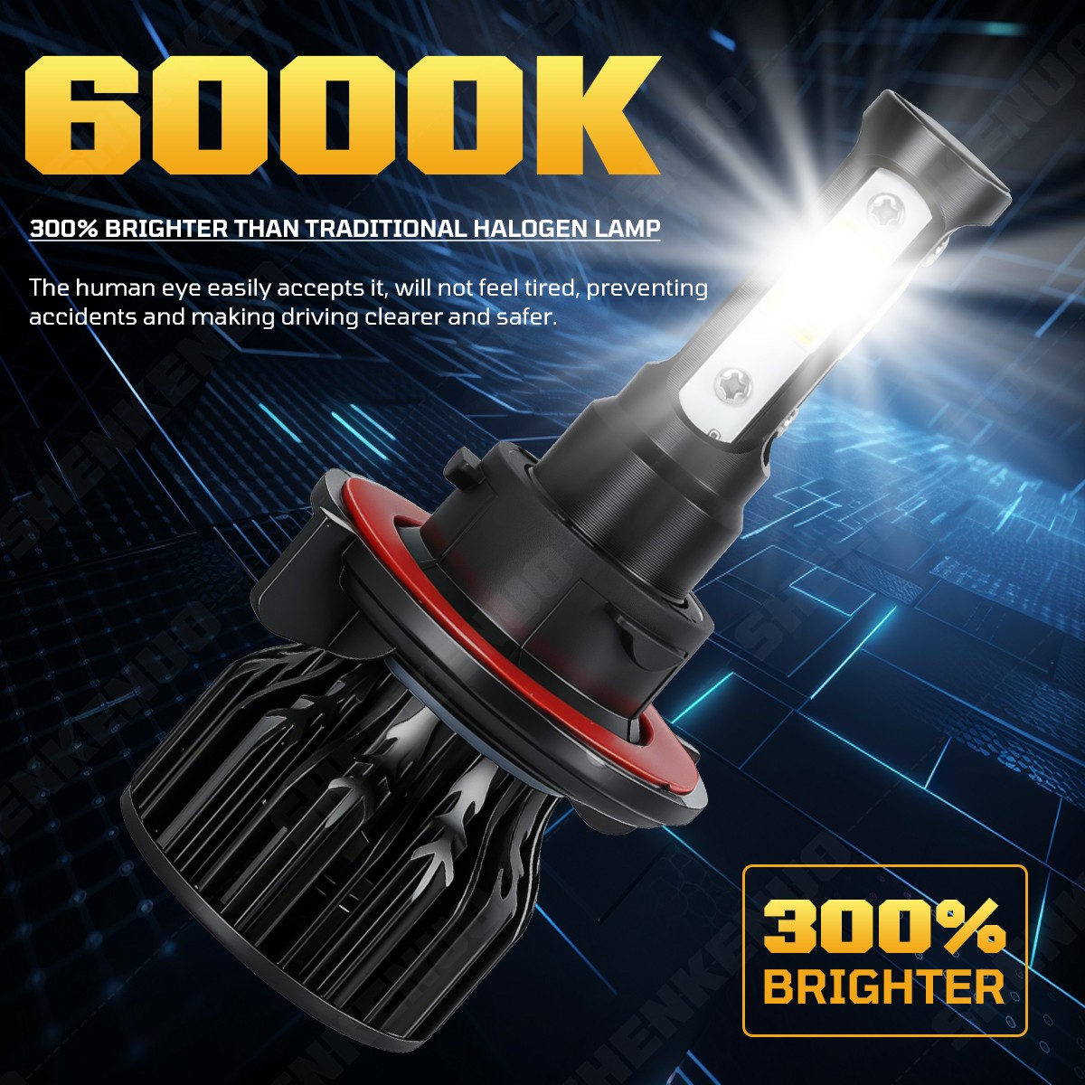 For Ford Expedition 2007-2014 10000K LED Headlight Hi-Lo Beam & Fog Lamp Bulbs