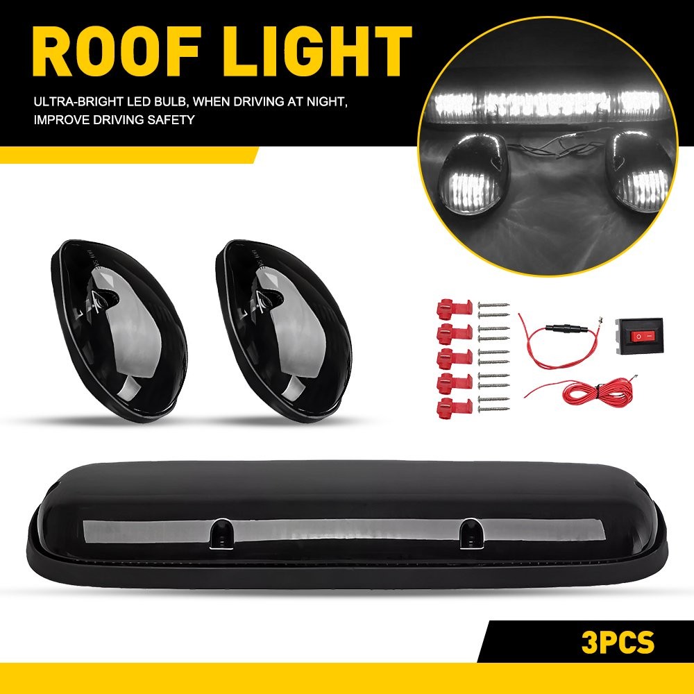 White LED Cab Roof Marker Top lights For Chevrolet Silverado 1500 2500 3500 GMC