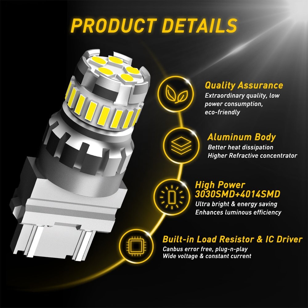 AUXITO 3157 3156 LED Reverse Backup Light 6000K White 2400LM Bulbs Super Bright