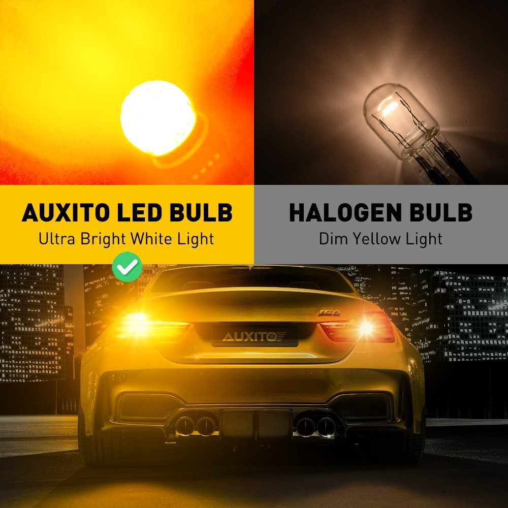 AUXITO LED Front Rear Turn Signal Light Bulbs Blinker 7441 7440 Amber Error Free