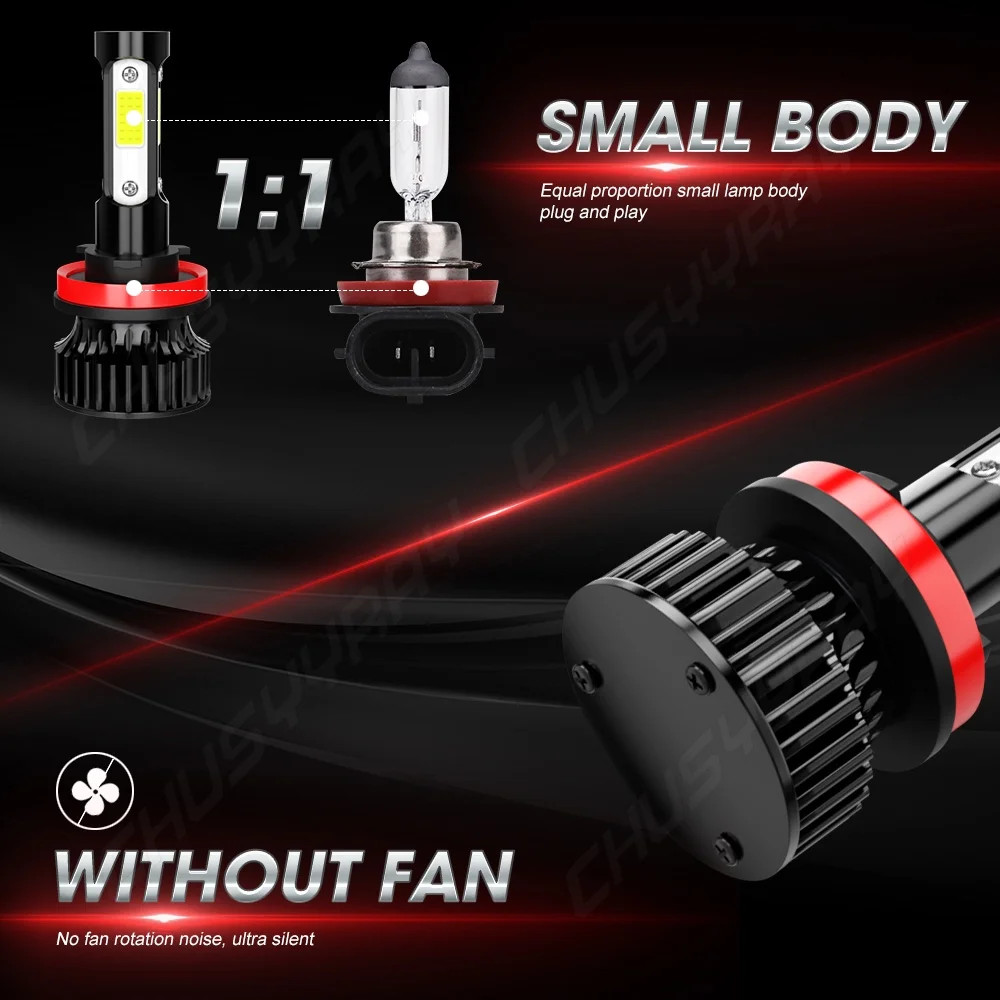 9005 H11 LED HEADLIGHT KIT Combo Bulbs High&Low Beam Super Bright White