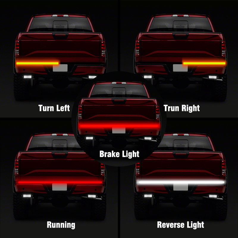 60″ 3 Row 432 LED Strip Tailgate Light Bar Truck Reverse Brake Signals Tail Lamp