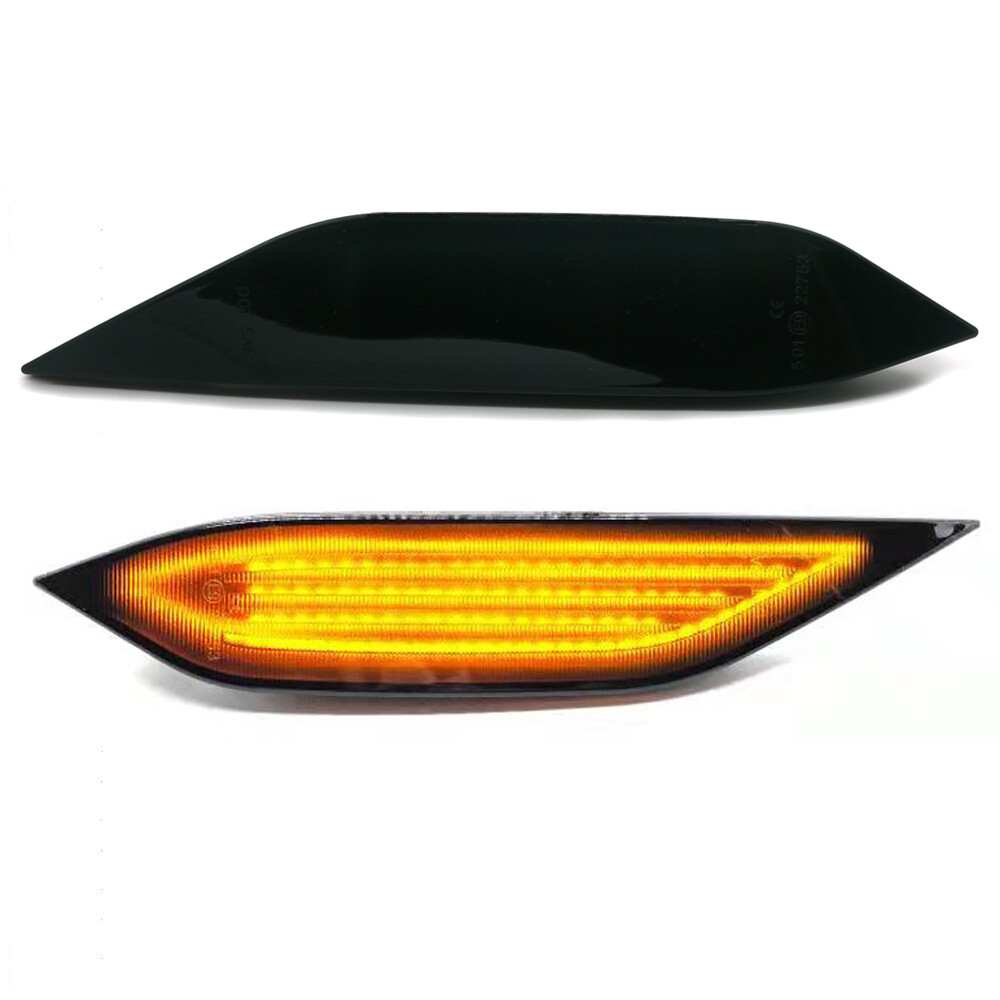 Smoked Lens Amber LED Front Side marker Lights For 11-14 Pre-LCI Porsche Cayenne