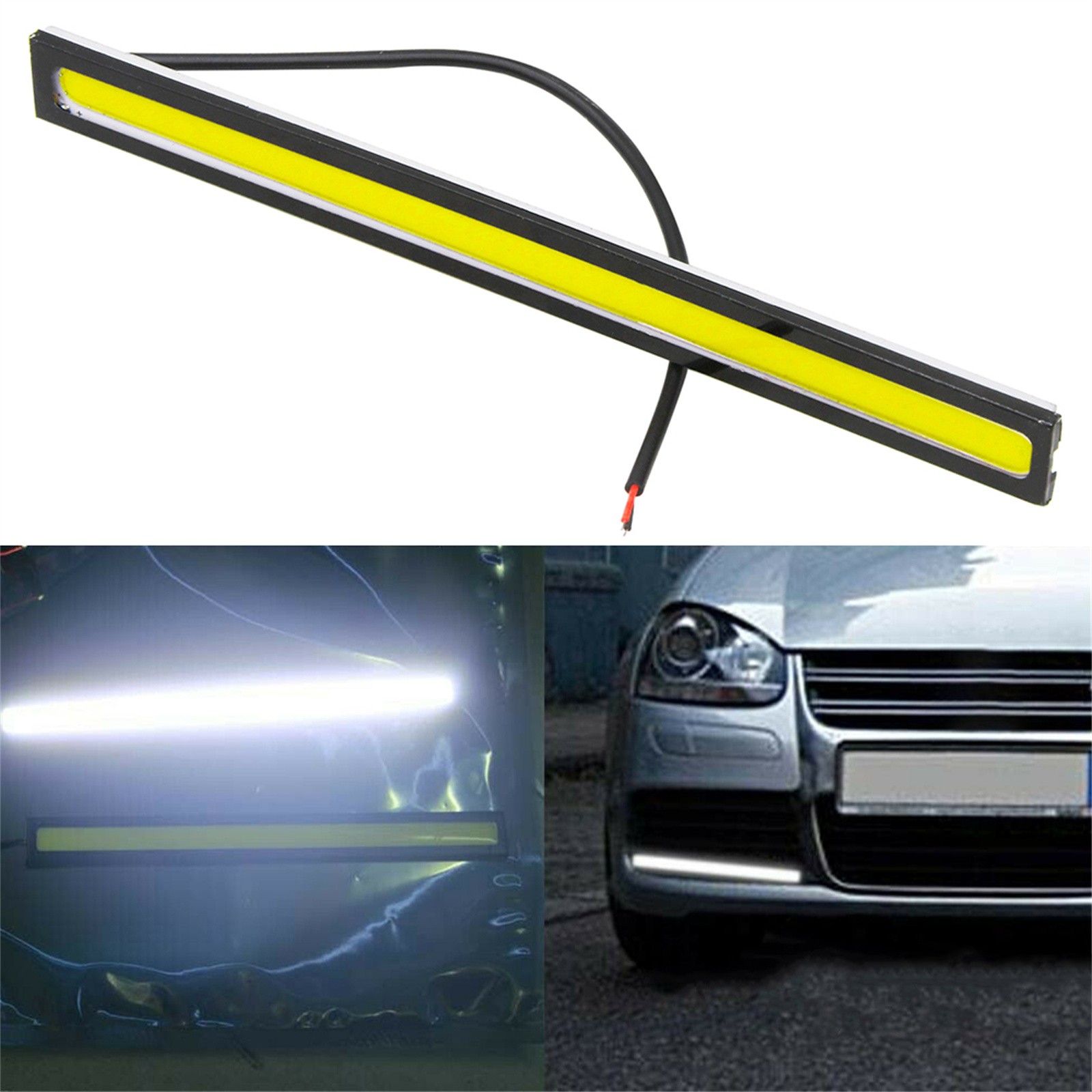 12V LED STRIP DRL DAYTIME RUNNING LIGHTS FOG COB CAR LAMP DRIVING WHITE US