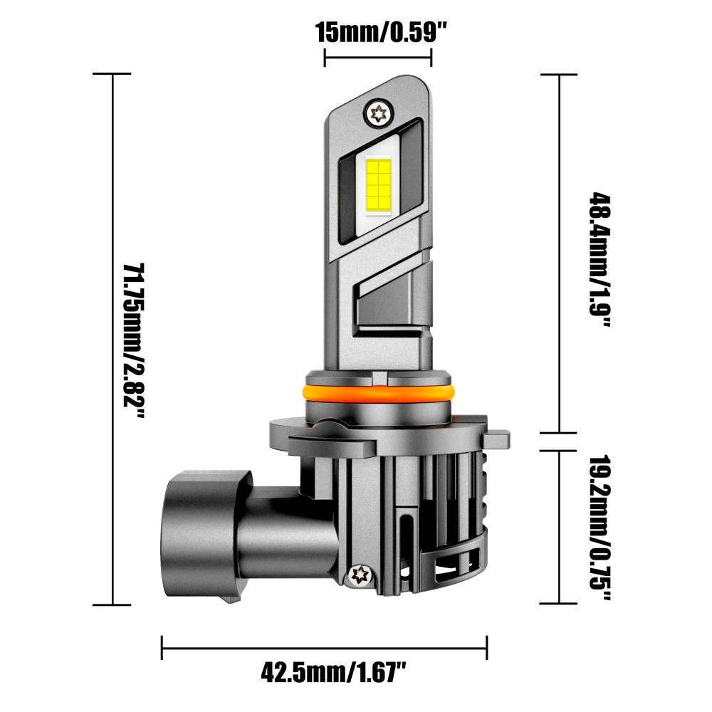 AUXBEAM Canbus 9005 HB3 LED Headlight Bulbs Kit High Beam Super White Bright 2x