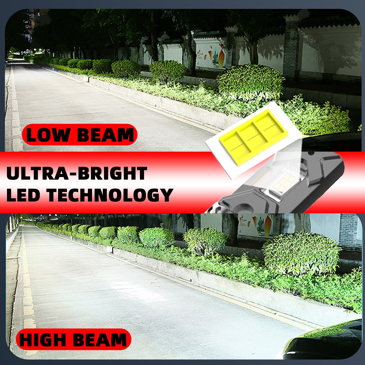 2PCS 9006 LED Headlight Bulbs Kit High Low Beam Super Bright White 6000K New