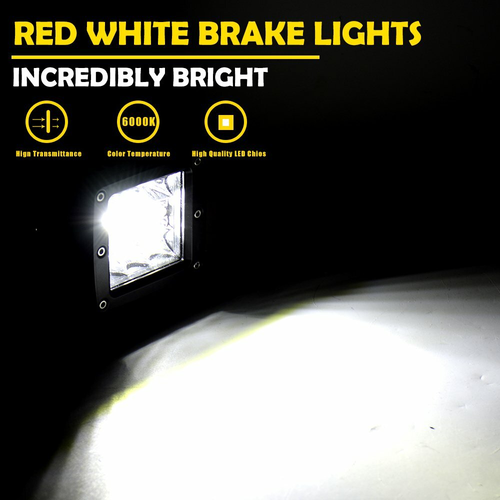 2Pcs 3″Inch LED Work Light Cube Pods Spot Flood OffRoad Lights Truck Driving FOG