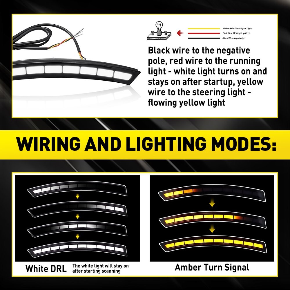 Daytime Running Light Side LED Smoked For Honda CR-V 2023 2024 Amber White 2-20X