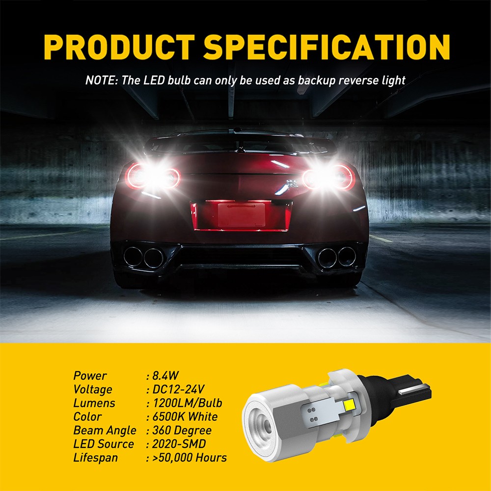 AUXITO 921 912 LED Reverse Backup Light Bulb 1400LM 6500K Super Bright T15 New