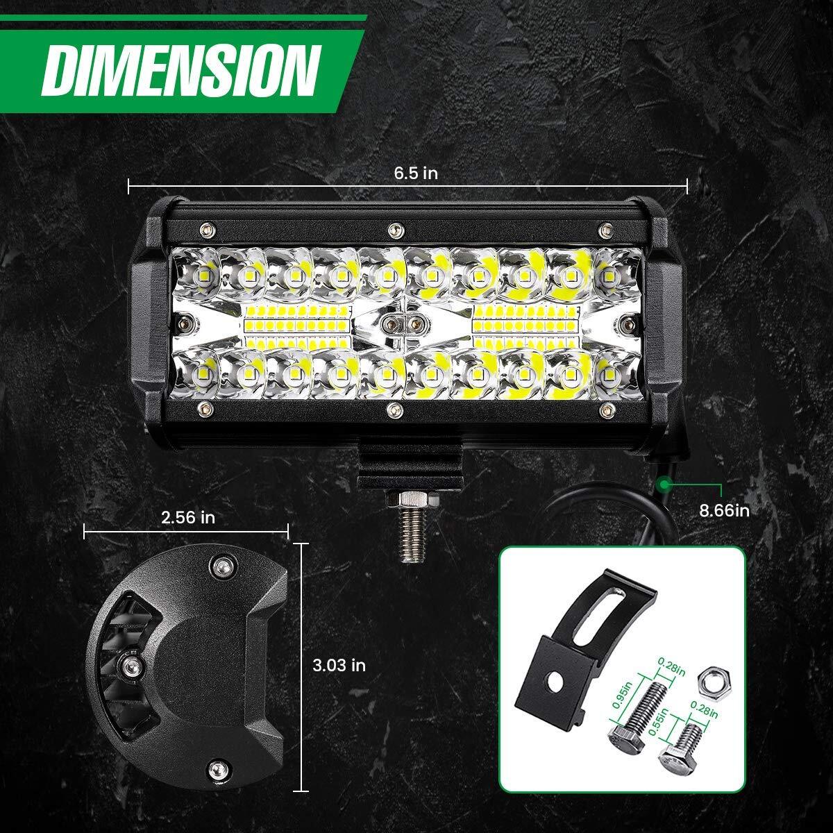 Tri Row 52 INCH +22 INCH LED Lights Bar +4x 18W Pods For Jeep Wrangler JK TJ YJ