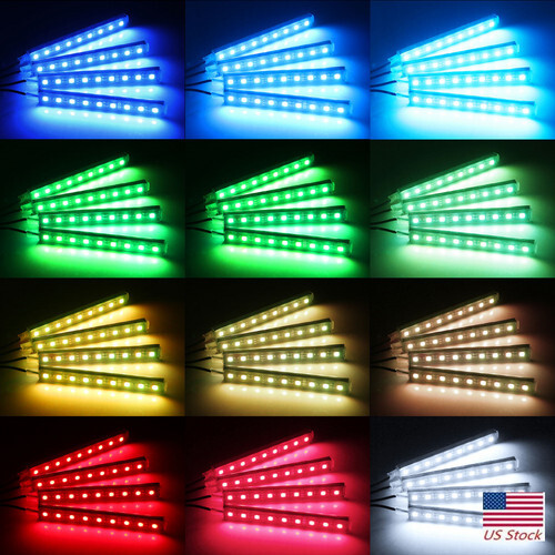 RGB LED Car Interior Accessories Floor Decor Multi-color Ambient Light Bar