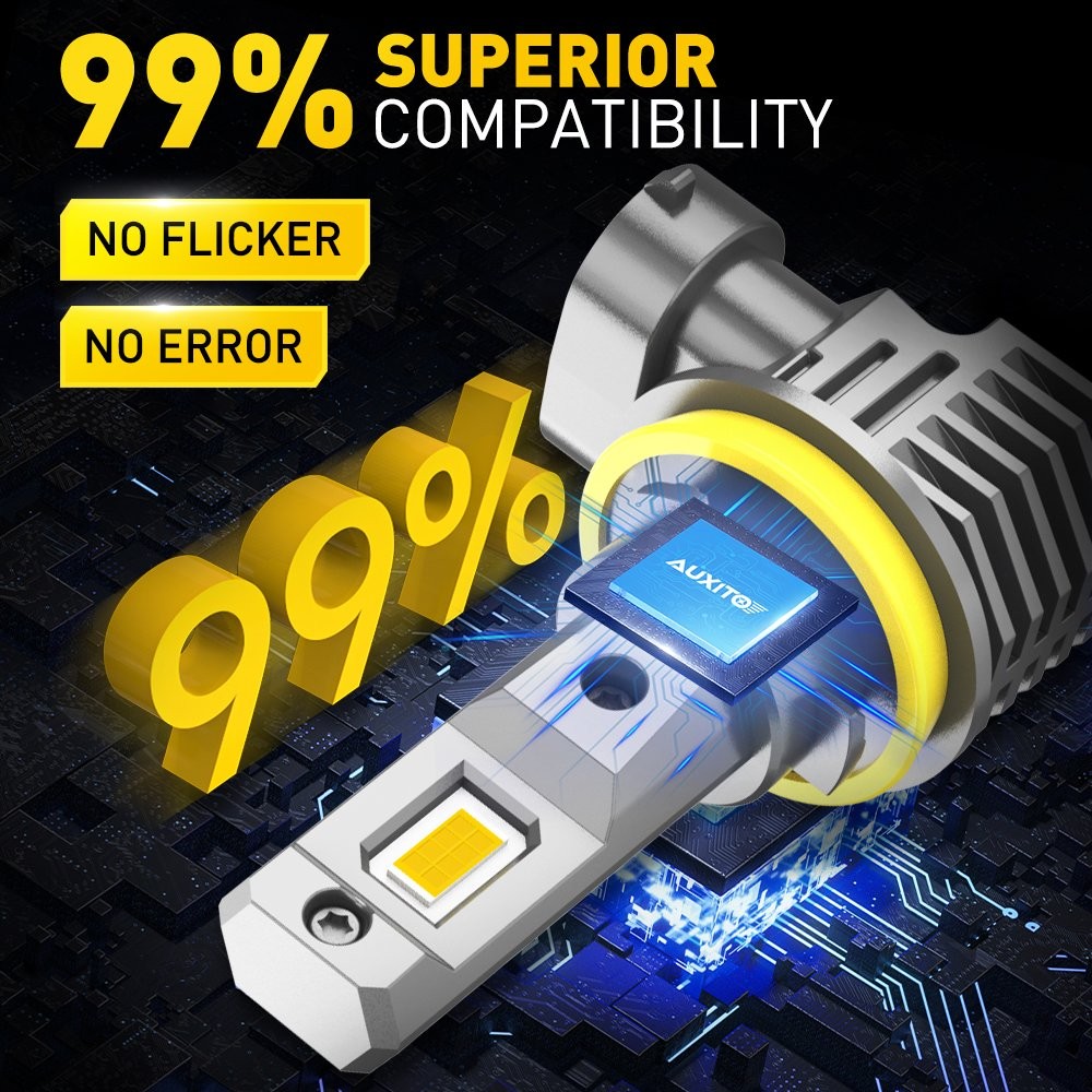 H8/9 H11 LED Headlight DRL Bulbs 3000K High/Low Beam Golden Yellow Lamp M6 2-20X