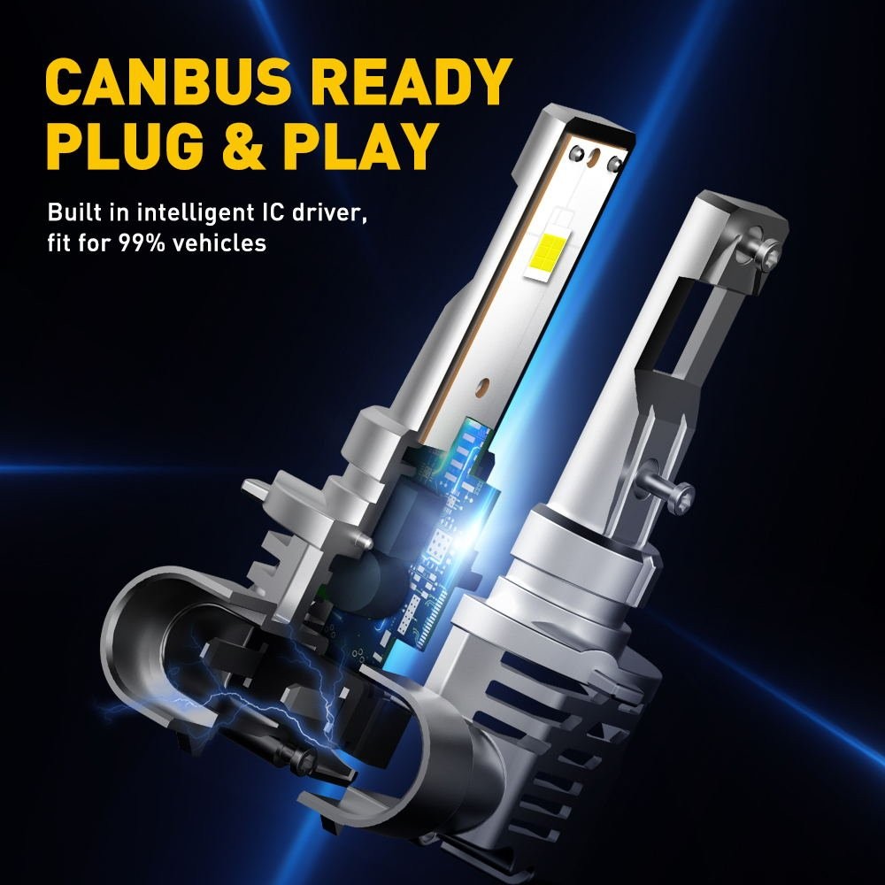 AUXITO 9012 LED Headlight Kit High Low Beam Bulbs Bright White Noiseless CANbus