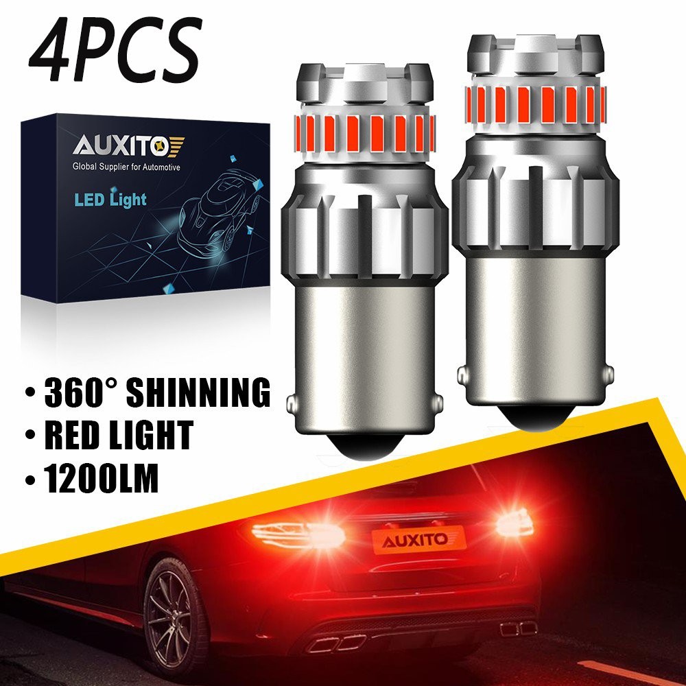 Red 1156 7506 P21W BA15S Rear LED Brake Light Tail Light Bulbs Anti Hyper B