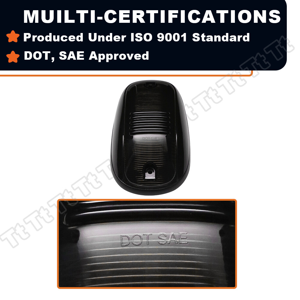 For 03-18 Dodge Ram 1500 2500 3500 Truck LED Cab Roof Marker Running Light Smoke